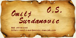Omilj Surdanović vizit kartica